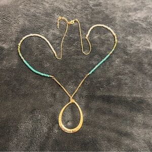 Gold and Turquoise and amethyst Necklace